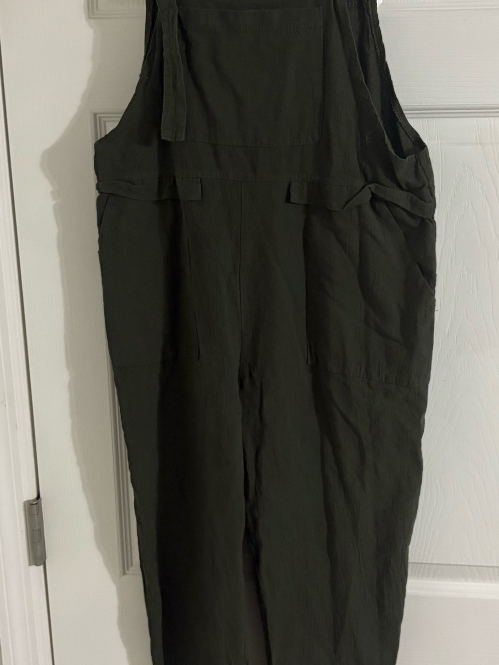 Casual Olive Green Women's Linen-Blend Jumpsuit